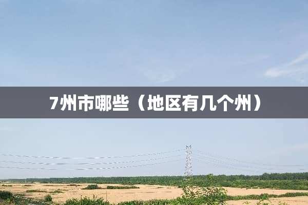 7州市哪些（地区有几个州）