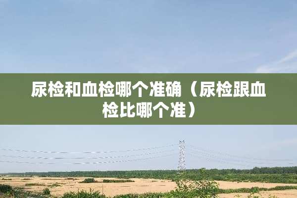 尿检和血检哪个准确（尿检跟血检比哪个准）