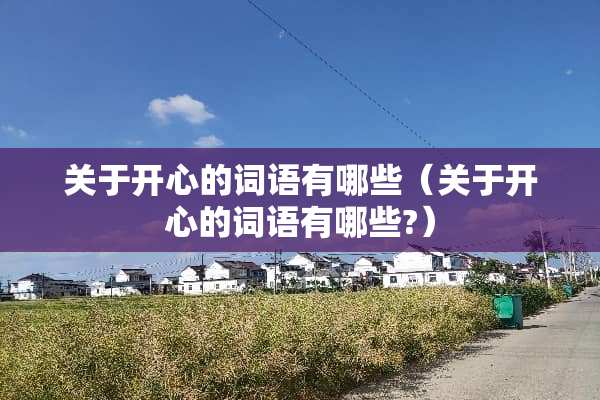 关于开心的词语有哪些（关于开心的词语有哪些?）