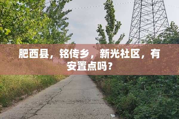 肥西县，铭传乡，新光社区，有安置点吗？
