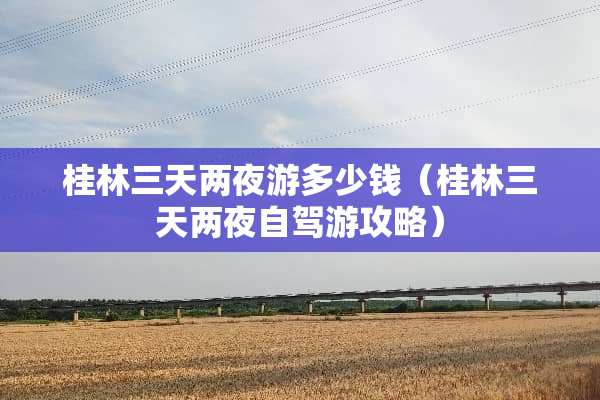 桂林三天两夜游多少钱（桂林三天两夜自驾游攻略）