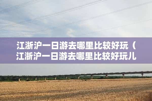 江浙沪一日游去哪里比较好玩（江浙沪一日游去哪里比较好玩儿）