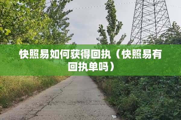 快照易如何获得回执（快照易有回执单吗）