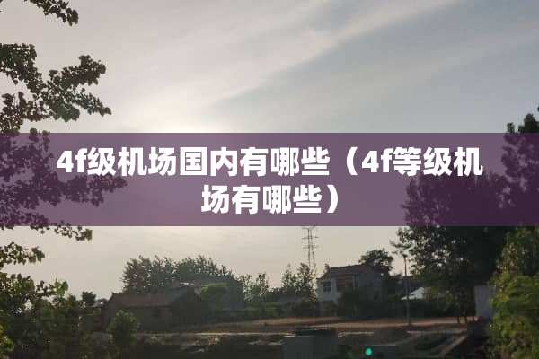 4f级机场国内有哪些（4f等级机场有哪些）