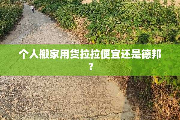个人搬家用货拉拉便宜还是德邦？