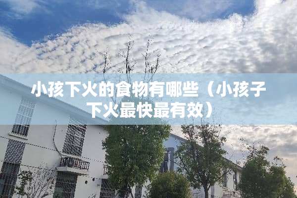 小孩下火的食物有哪些（小孩子下火最快最有效）