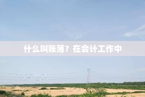 什么叫账簿？在会计工作中