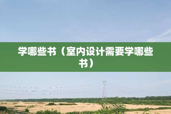 学哪些书（室内设计需要学哪些书）