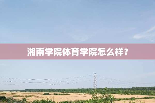 湘南学院体育学院怎么样？
