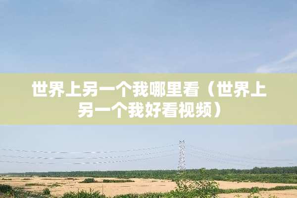世界上另一个我哪里看（世界上另一个我好看视频）
