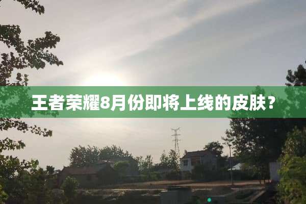 王者荣耀8月份即将上线的皮肤？