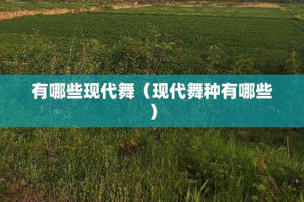 有哪些现代舞（现代舞种有哪些）