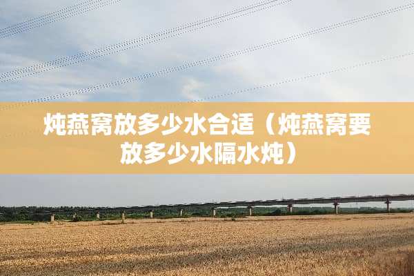 炖燕窝放多少水合适（炖燕窝要放多少水隔水炖）