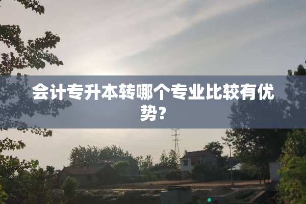 会计专升本转哪个专业比较有优势？