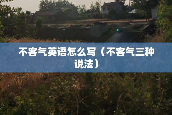 不客气英语怎么写（不客气三种说法）