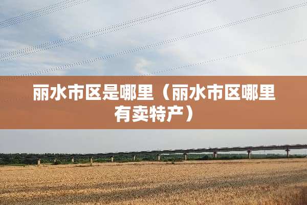 丽水市区是哪里（丽水市区哪里有卖特产）