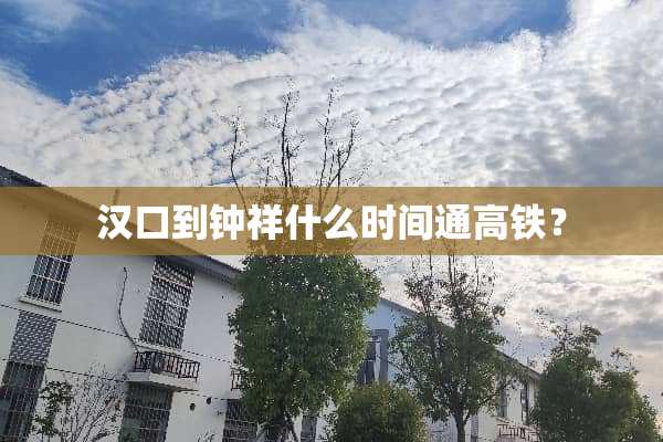 汉口到钟祥什么时间通高铁？