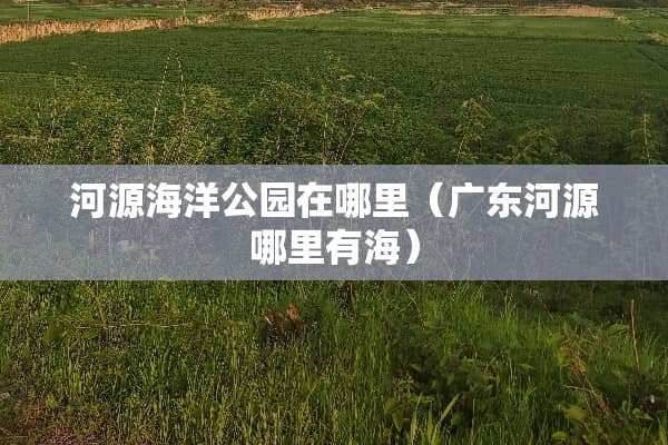 河源海洋公园在哪里（广东河源哪里有海）