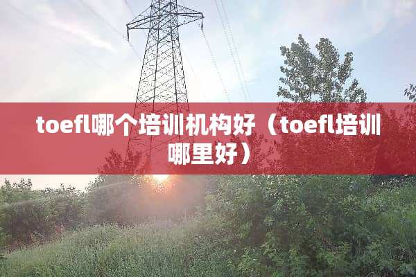 toefl哪个培训机构好（toefl培训哪里好）