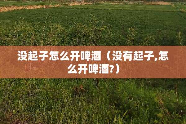 没起子怎么开啤酒（没有起子,怎么开啤酒?）