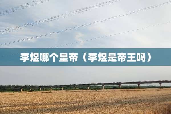 李煜哪个皇帝（李煜是帝王吗）