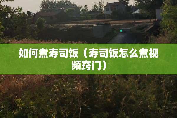 如何煮寿司饭（寿司饭怎么煮视频窍门）
