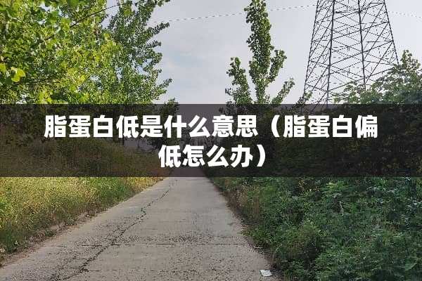 脂蛋白低是什么意思（脂蛋白偏低怎么办）