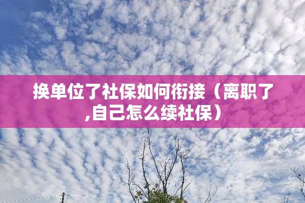 换单位了社保如何衔接（离职了,自己怎么续社保）