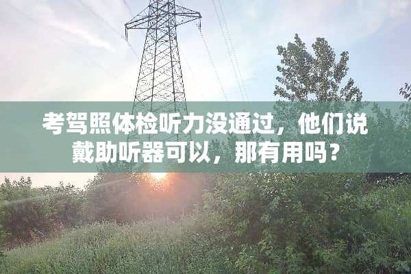 考驾照体检听力没通过，他们说戴***可以，那有用吗？