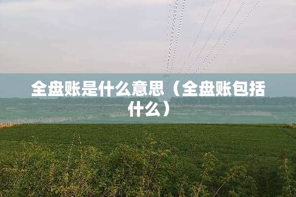 全盘账是什么意思（全盘账包括什么）