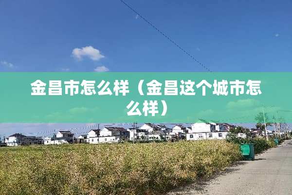 金昌市怎么样（金昌这个城市怎么样）