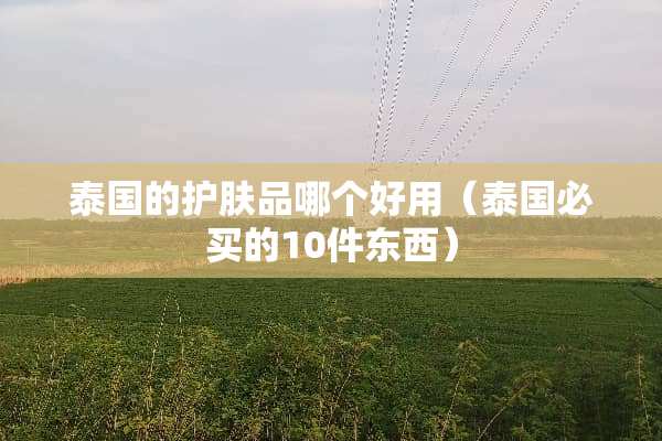 泰国的护肤品哪个好用（泰国必买的10件东西）