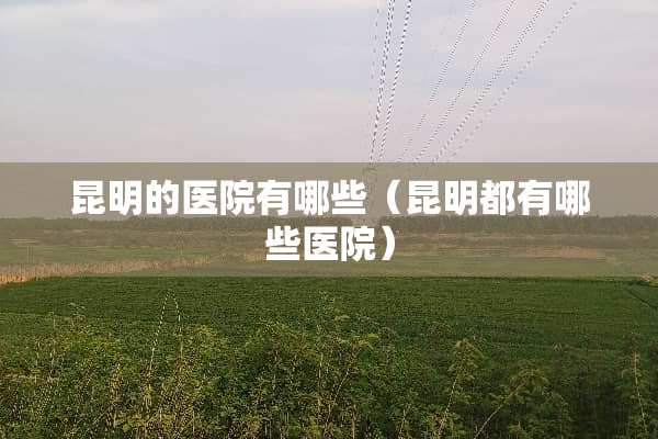 昆明的医院有哪些（昆明都有哪些医院）