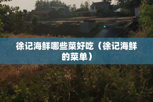 徐记海鲜哪些菜好吃（徐记海鲜的菜单）