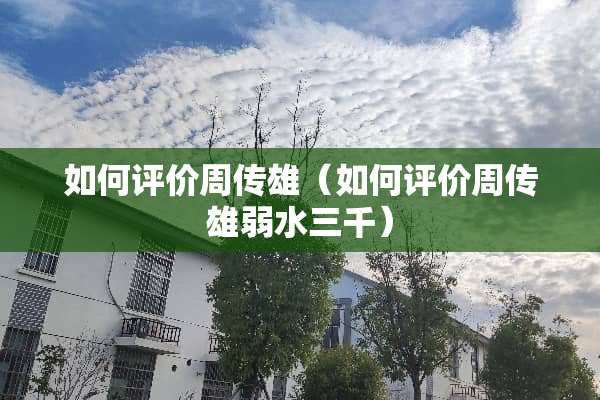 如何评价周传雄（如何评价周传雄弱水三千）