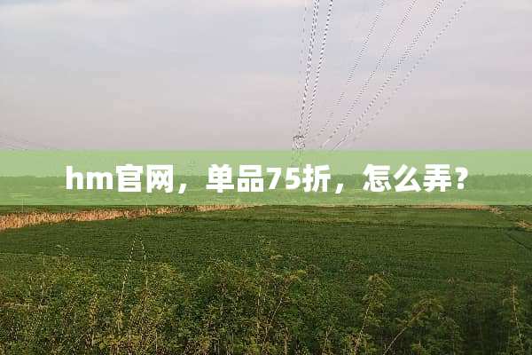 hm官网，单品75折，怎么弄？