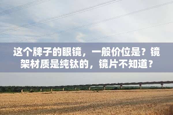 这个牌子的眼镜，一般价位是？镜架材质是纯钛的，镜片不知道？
