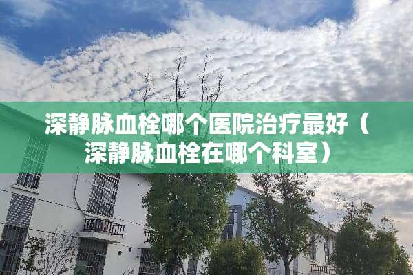 深静脉血栓哪个医院治疗最好（深静脉血栓在哪个科室）