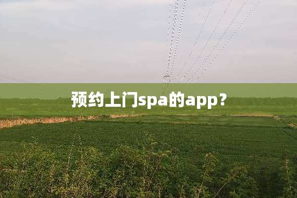 预约上门spa的app？