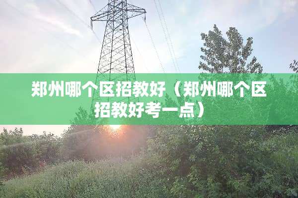 郑州哪个区招教好（郑州哪个区招教好考一点）