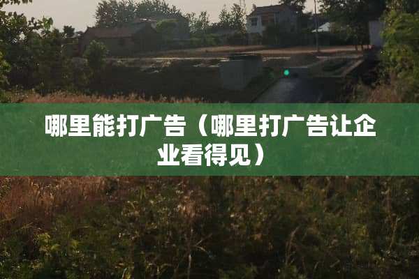 哪里能打广告（哪里打广告让企业看得见）