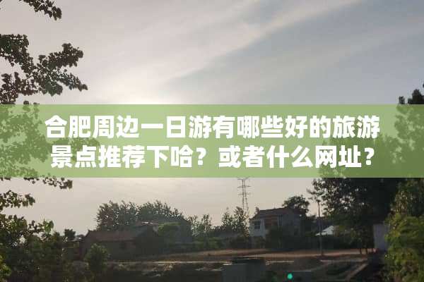 合肥周边一日游有哪些好的旅游景点推荐下哈？或者什么网址？