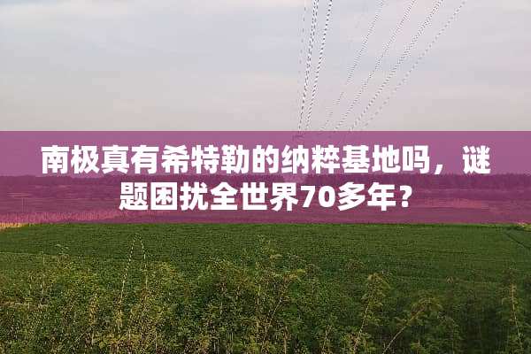 南极真有希特勒的纳粹基地吗，谜题困扰全世界70多年？