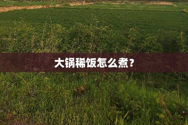 大锅稀饭怎么煮？