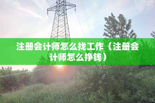 注册会计师怎么找工作（注册会计师怎么挣钱）