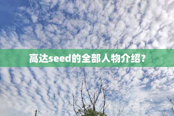 高达seed的全部人物介绍？