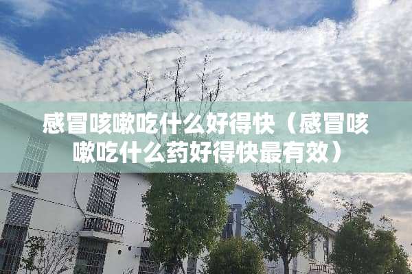 感冒咳嗽吃什么好得快（感冒咳嗽吃什么药好得快最有效）