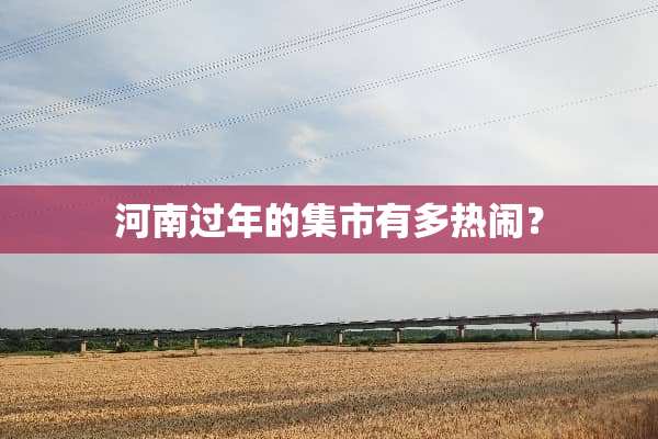 河南过年的集市有多热闹？