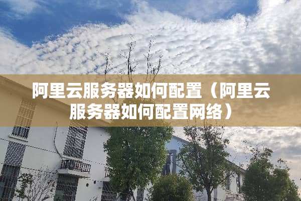 阿里云服务器如何配置（阿里云服务器如何配置网络）