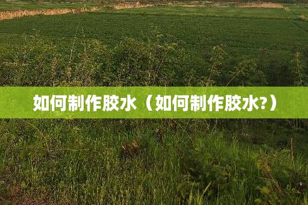 如何制作胶水（如何制作胶水?）